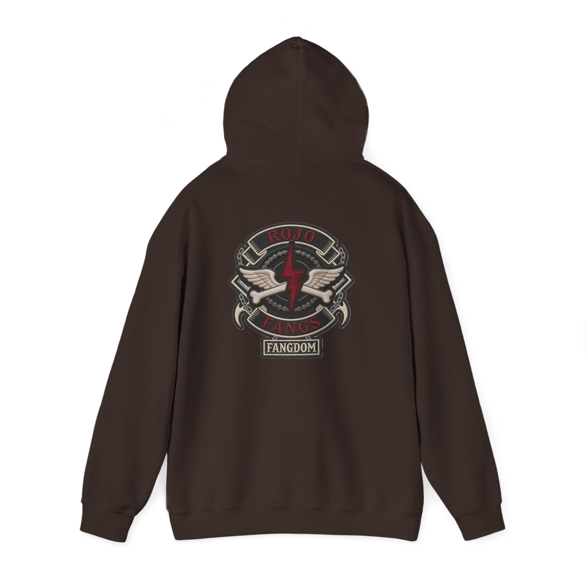Rojo Fangs Crest Hoodie – Small Center Logo Pullover