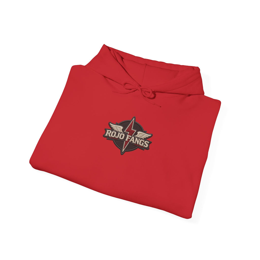 Rojo Fangs Crest Hoodie – Small Center Logo Pullover