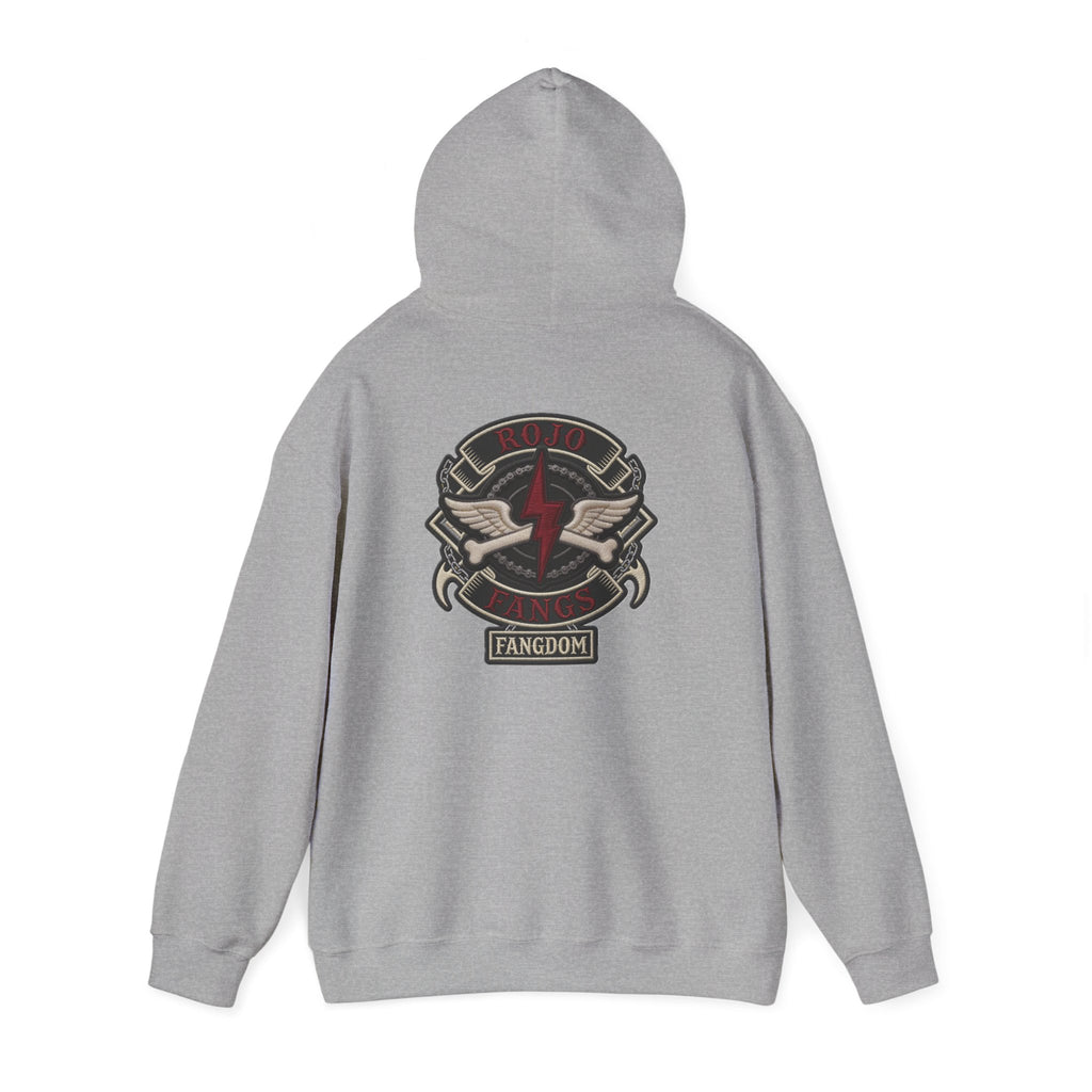Rojo Fangs Crest Hoodie – Small Center Logo Pullover