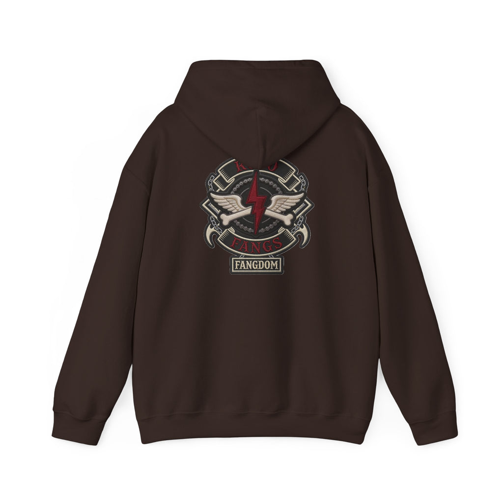 Rojo Fangs Crest Hoodie – Small Center Logo Pullover