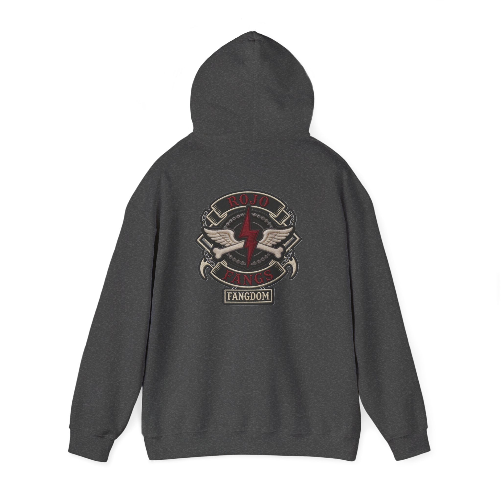 Rojo Fangs Crest Hoodie – Small Center Logo Pullover