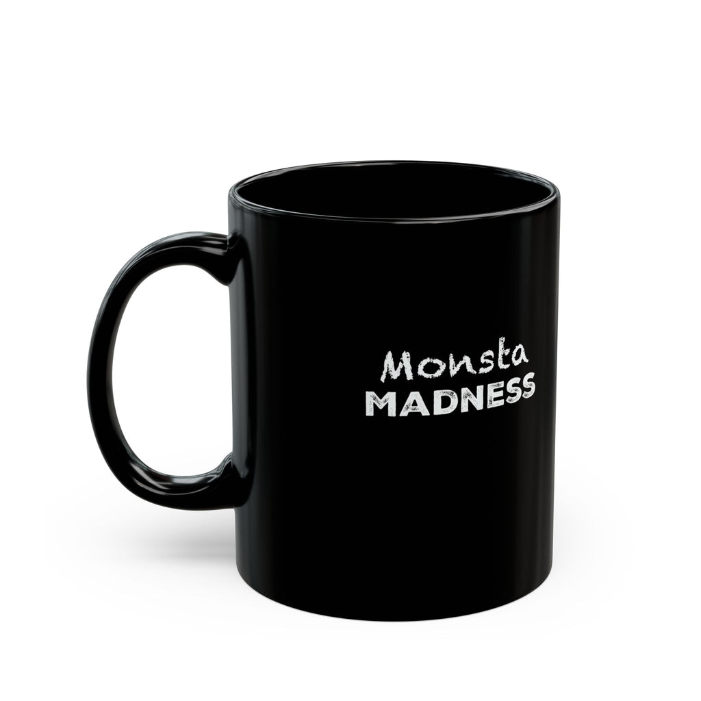 Monsta Madness Black Mug - Spooky Halloween Coffee Cup, Gift for Monster Lovers, Unique Halloween Decor, Fun Mug for Kids and Adults