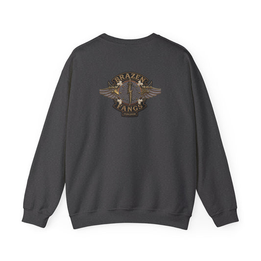 Brazen Fangs' Edition 1 Vintage Patch Racing Logo Crewneck Sweatshirt