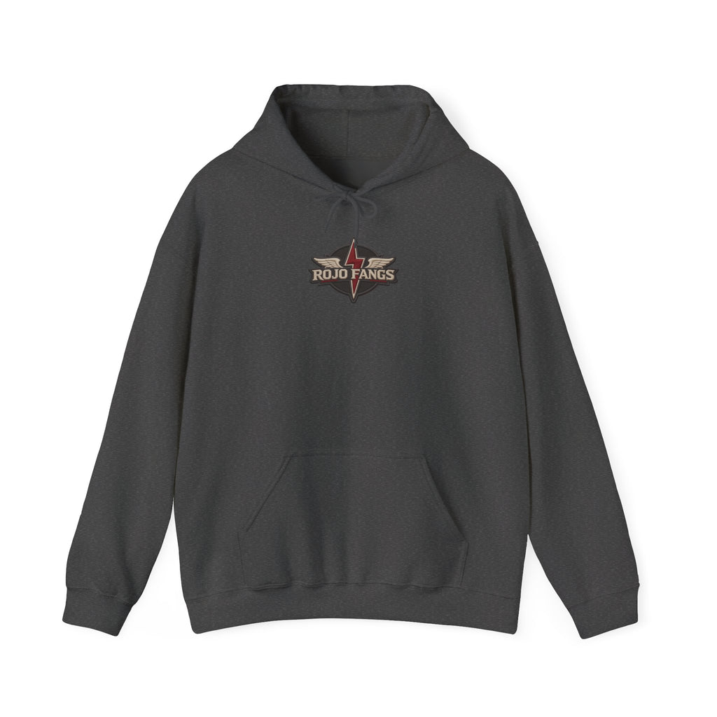 Rojo Fangs Crest Hoodie – Small Center Logo Pullover