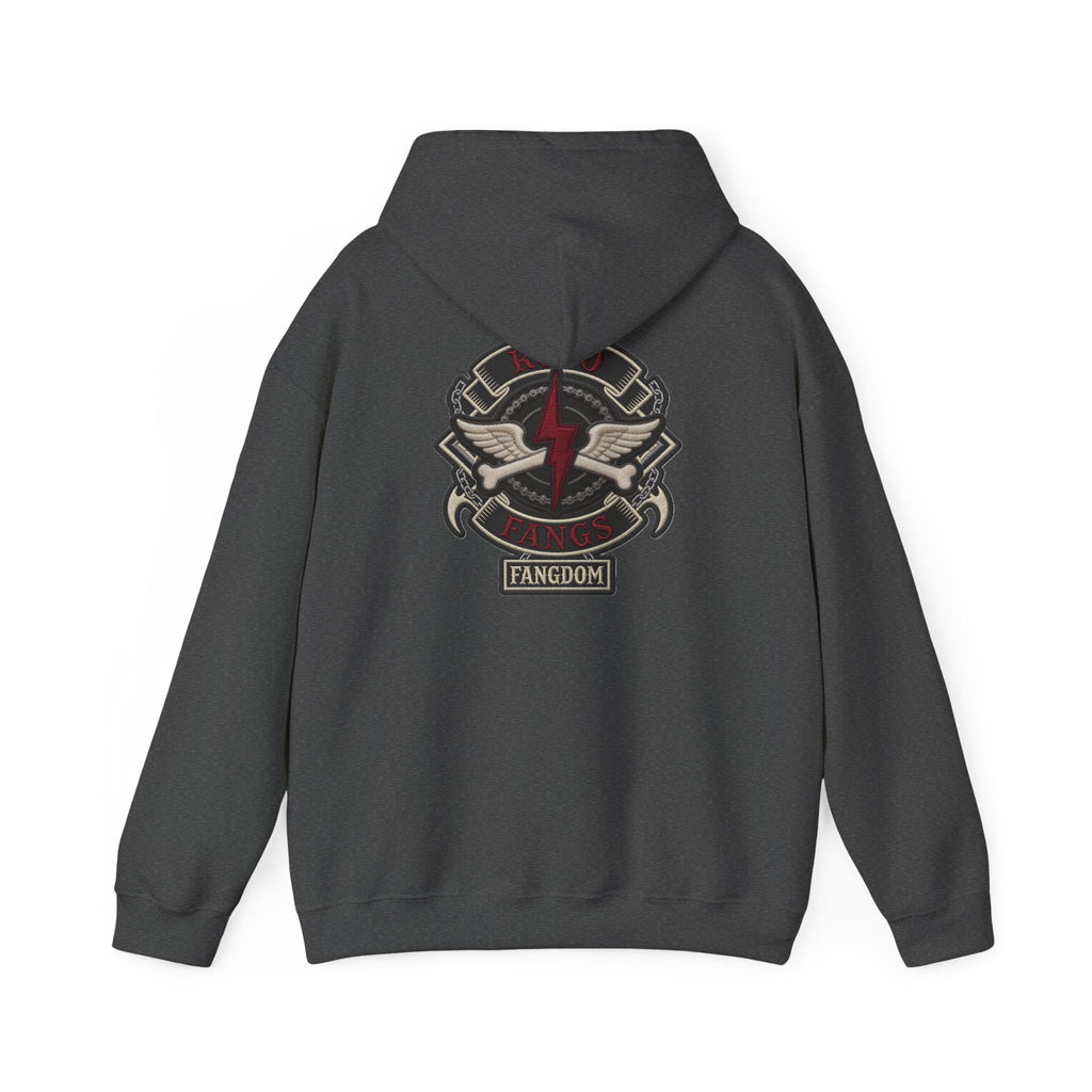 Rojo Fangs Crest Hoodie – Small Center Logo Pullover