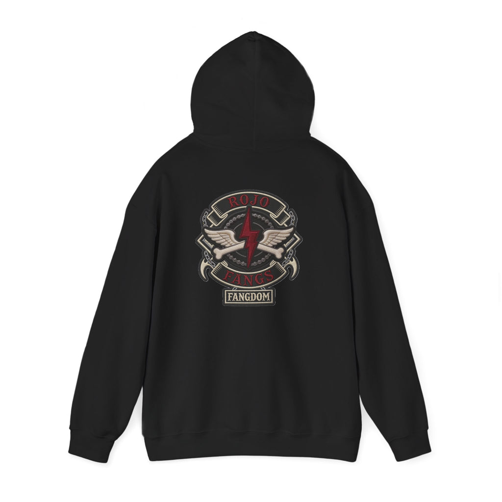 Rojo Fangs Crest Hoodie – Small Center Logo Pullover