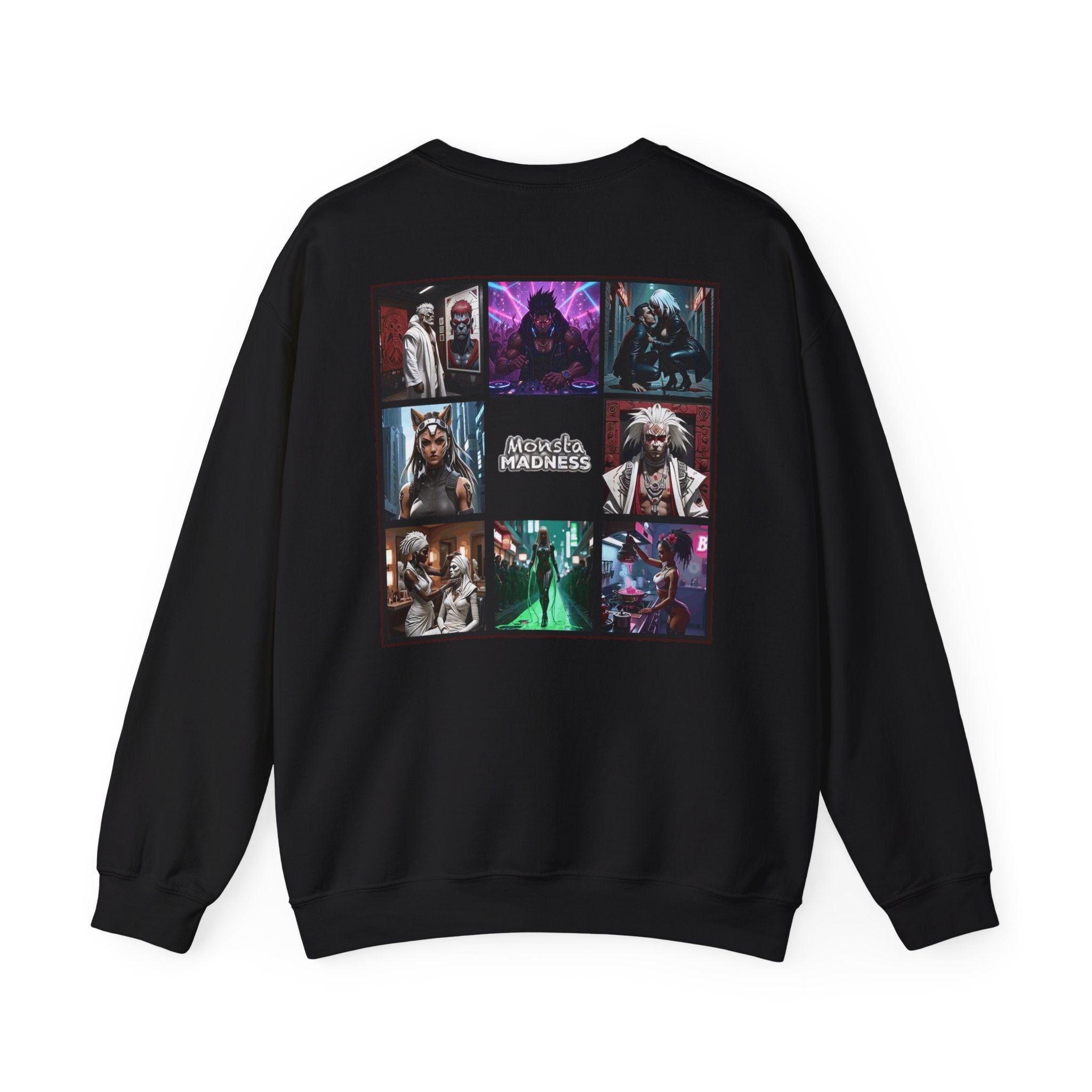 MonstaHolik Graphic Sweatshirt — Character Collage Crewneck